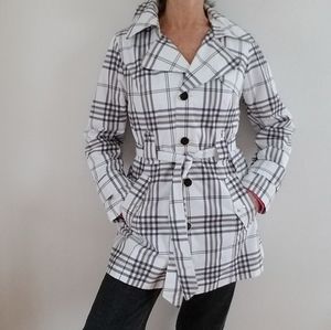 Fashion Bug Checker light lined belted Raincoat
